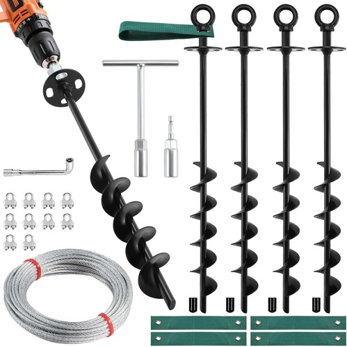 Ground anchors screw in - ground,