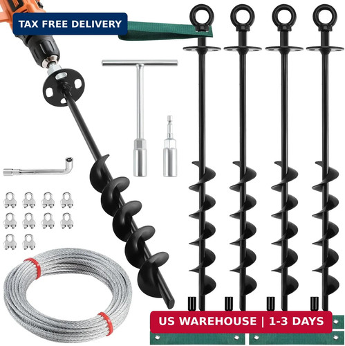 Ground anchors screw in - 18'',